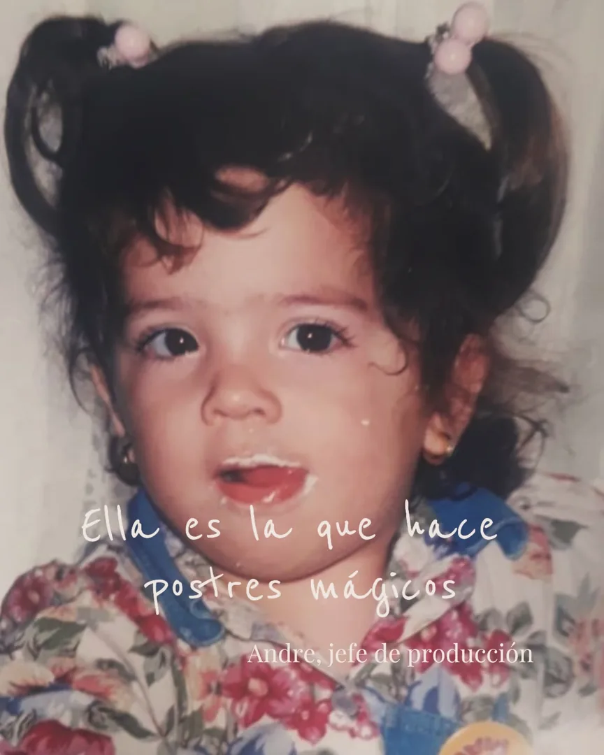 Foto de la infancia de quien hoy hace los postres mágicos de Petunia