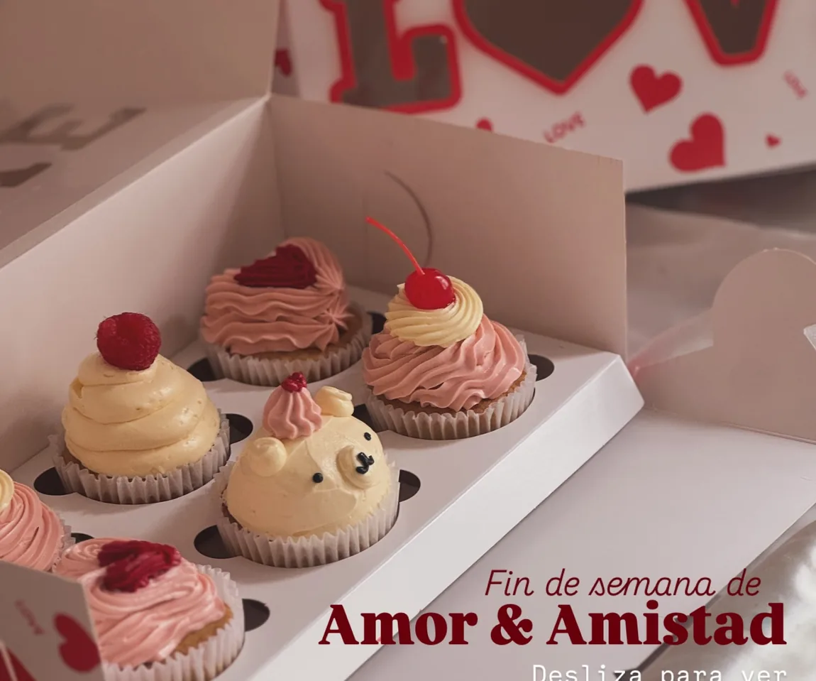 Caja de cupcakes decorados del día